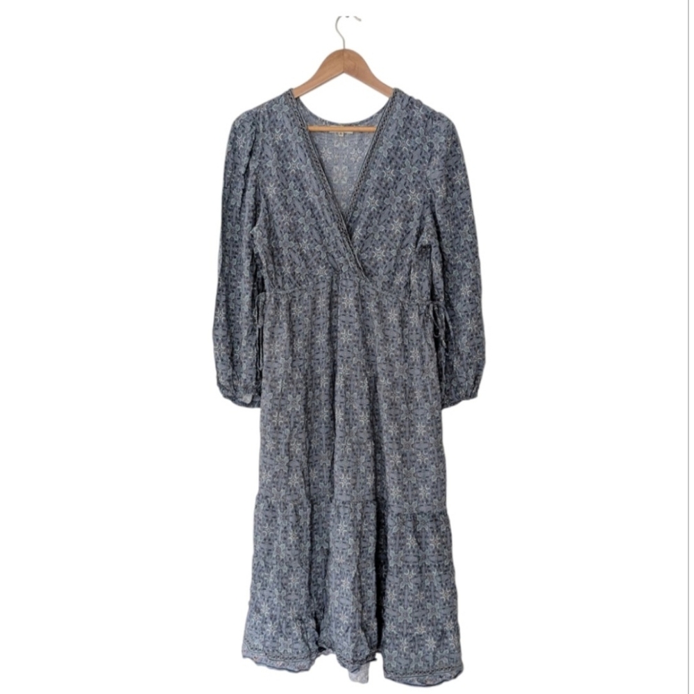 Max Studio Side Tie Printed Midi Dress